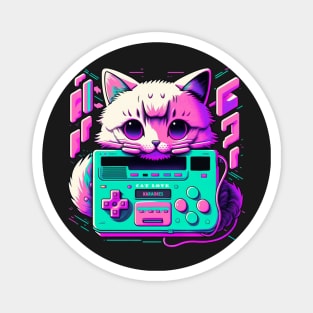 neon gamer cat Magnet